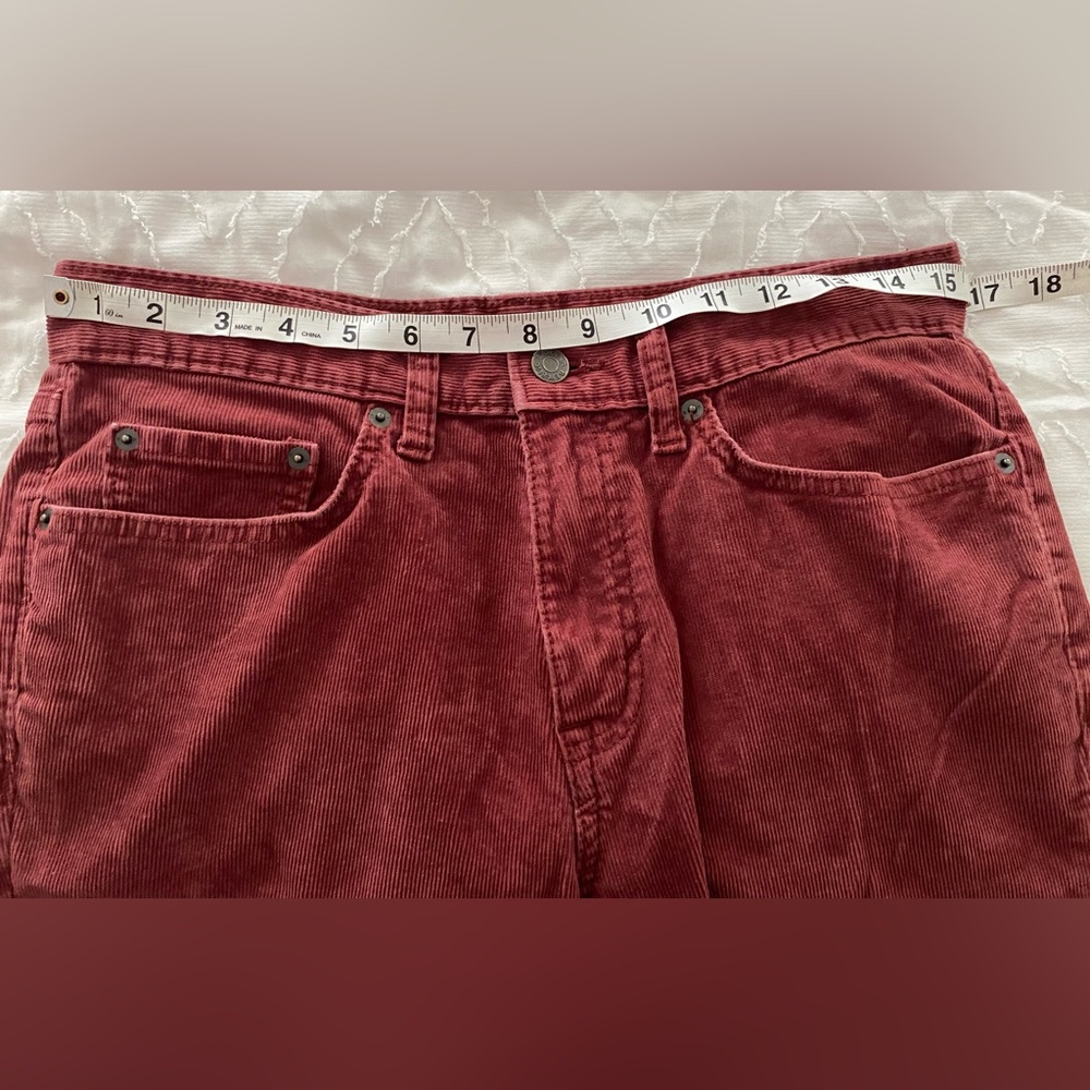 Banana Republic Red cherry Corduroy Vintage 90’s Classic Style Size 30 - Picture 6 of 8